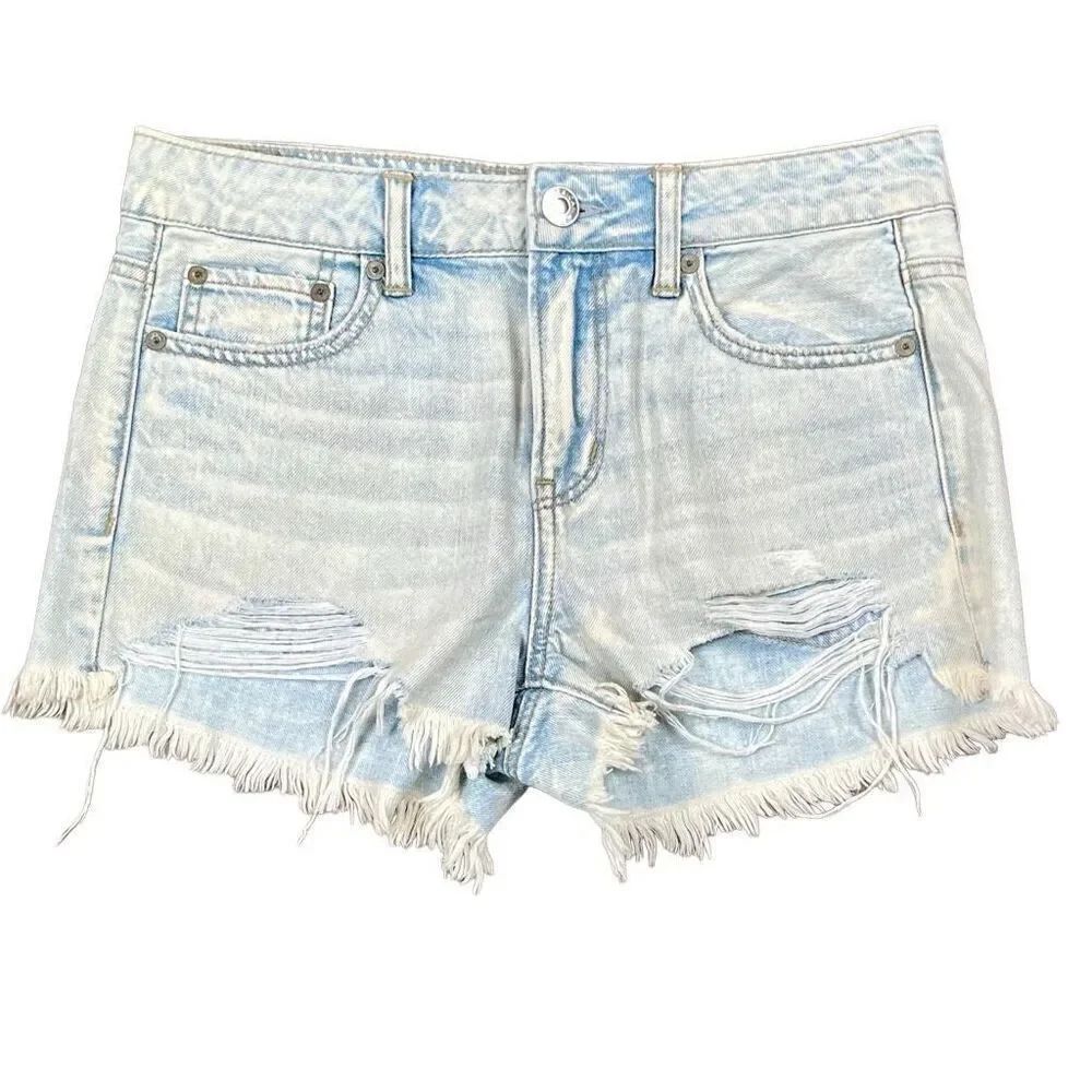 American Eagle Distressed Cutoff Tom Girl Shorties Jean Shorts 4